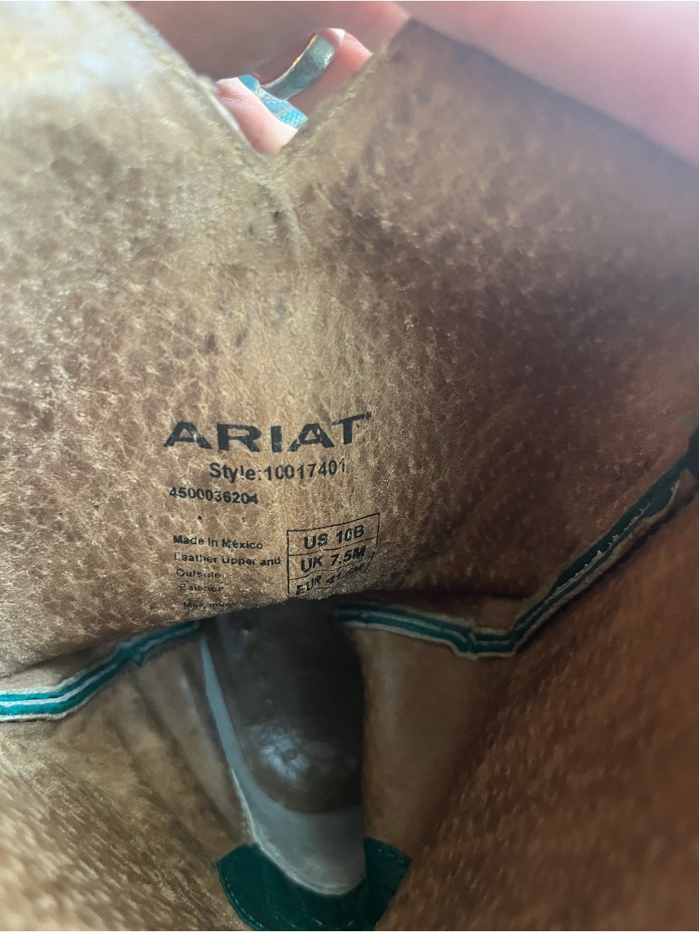 Ariat Teal Embroidered Western Cowgirl Boots - Picture 7 of 7